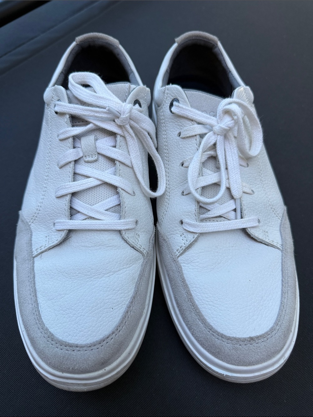 Rockport Men’s White and Light Gray Leather Sneakers